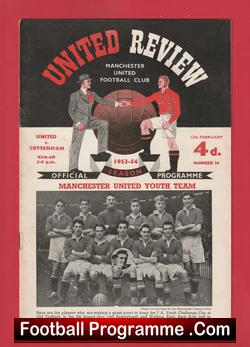 Manchester United v Tottenham 1954 football programme