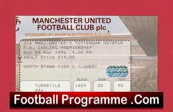 Manchester United v Tottenham 1996 football ticket