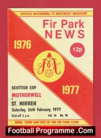 Motherwell v St Mirren 1977 Scottish Cup – Alex Ferguson