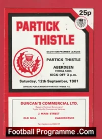 Partick Thistle v Aberdeen 1981 Ferguson Manager