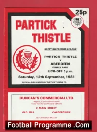 Partick Thistle v Aberdeen 1981 Ferguson Manager