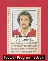 Ray Wilkins Signed Picture Sticker Manchester United 1979