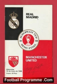 Real Madrid v Manchester United 1968 European Cup Semi Final – Signed George Best
