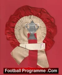 Red White Old Football Rosette FA Cup Centre Vintage