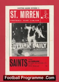 St Mirren v Clydebank 1972 Alex Ferguson Manager