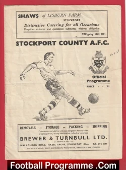 Stockport County v Grimsby Town 1953 - football programme
