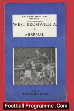 West Bromwich Albion v Arsenal 1968 - Pirate Programme - football programme
