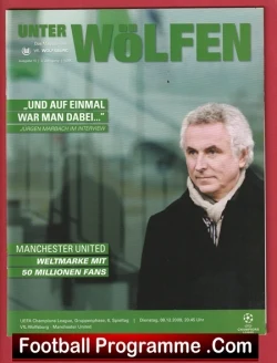 Wolfsburg v Manchester United 2009 - Man Utd Germany - Manchester United football programme