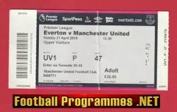 Everton v Manchester United 2019 - Ticket