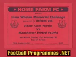 Home Farm v Manchester United 1998 - Liam Whelan Benefit Ticket
