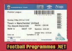 Huddersfield Town v Manchester United 2019 - Football Ticket