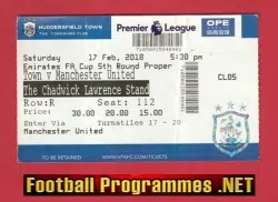 Huddersfield Town v Manchester United 2018 - Match Ticket