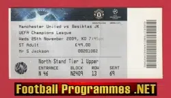 Manchester United v Besiktas 2009 - Football Ticket