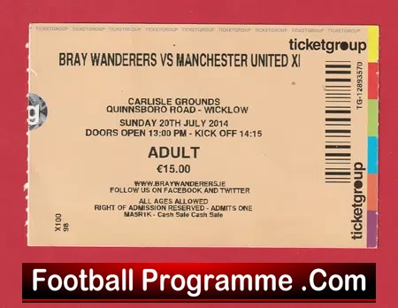Bray Wanderers v Manchester United 2014 – Ireland Friendly