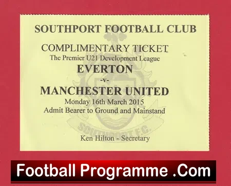 Everton v Manchester United 2015 – U21 Football Ticket Under 21