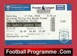 Huddersfield Town v Manchester United 2018 – Match Ticket