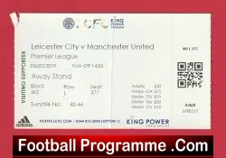 Leicester City v Manchester United 2019 – Match Ticket