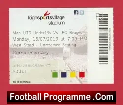 Manchester United v FC Bruges 2013 – Football Match Ticket U19