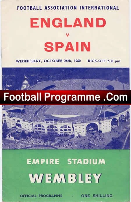 England v Spain 1960 - football programme