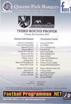 Queens Park Rangers v Manchester United 2001 - Youth Match