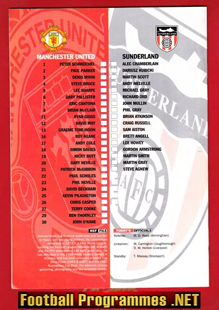 Manchester United v Sunderland 1996 - FA Cup