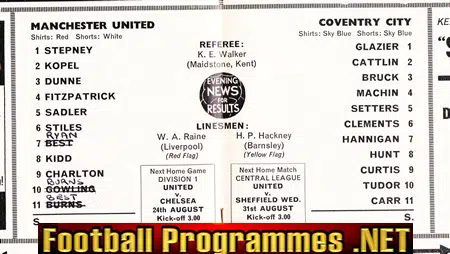 Manchester United v Coventry City 1968