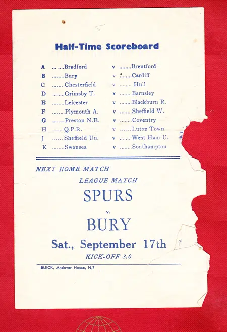 Tottenham Hotspur v Leeds United 1949 - Pirate - to clear