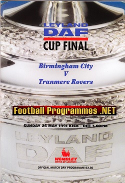 Birmingham City v Tranmere Rovers 1991 - LDF Cup Final