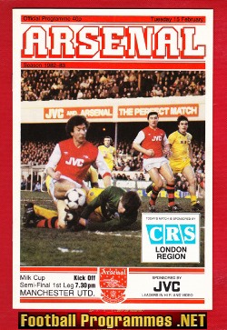 Arsenal v Manchester United 1983 – League Cup Semi Final