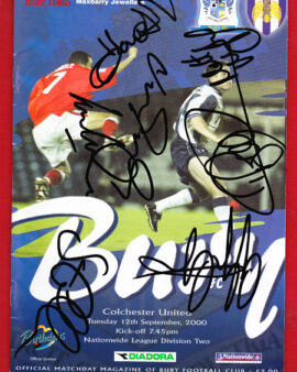 Bury v Colchester United 2000 - Plus Autographs SIGNED