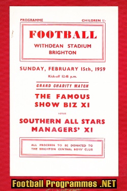 Managers X1 v Famous X1 1959 - played at Brighton FC