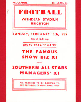 Managers X1 v Famous X1 1959 - played at Brighton FC