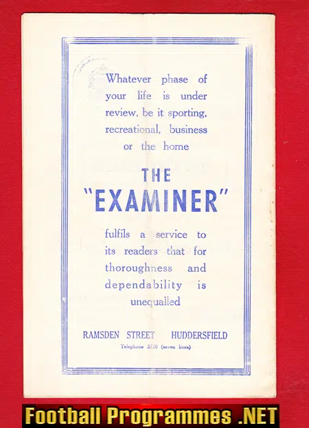 Huddersfield Town v Sheffield United 1953
