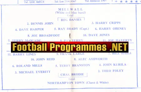 Millwall v Northampton Town 1963