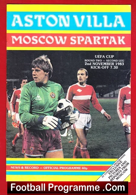 Aston Villa v Spartak Moscow 1983