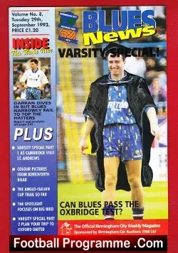 Birmingham City v Cambridge 1992