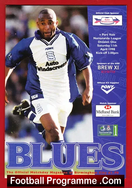 Birmingham City v Port Vale 1998