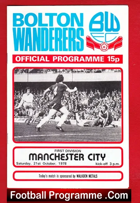 Bolton Wanderers v Manchester City 1978