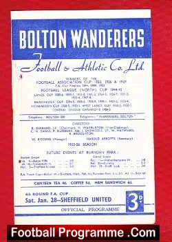 Bolton Wanderers v Sheffield United 1956 – to clear