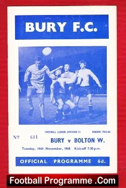 Bury v Bolton Wanderers 1965