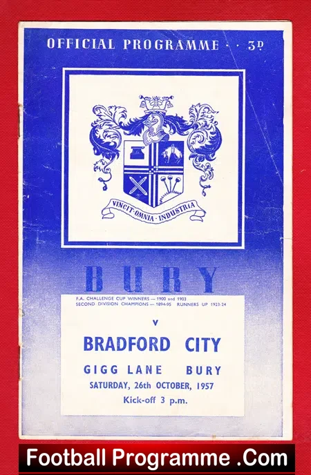 Bury v Bradford City 1958 – FA Cup