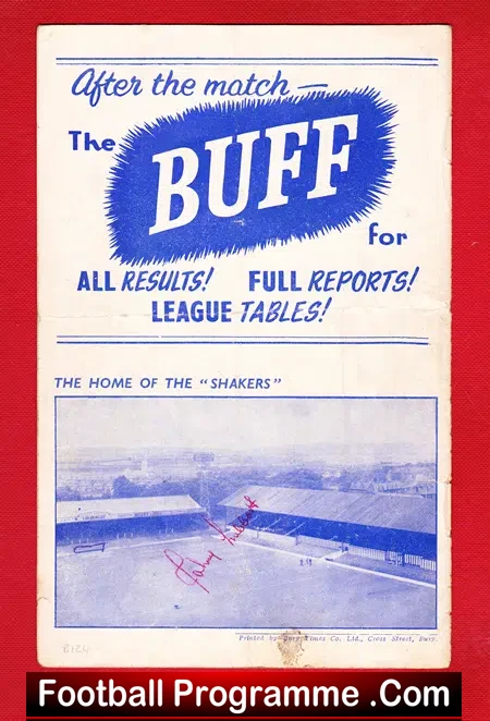 Bury v Reading 1959 – Autographed SIGNED
