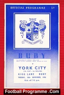 Bury v York City 1958