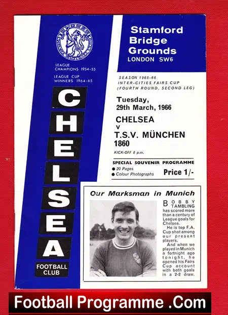 Chelsea v Munich 1860 1966 – Fairs Cup