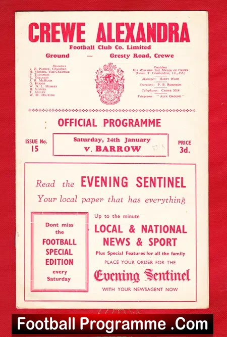 Crewe Alexandra v Barrow 1959