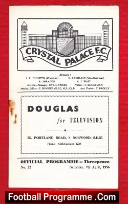 Crystal Palace v Norwich City 1956