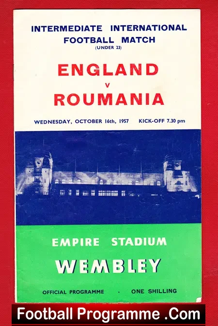 England v Romania 1957 – Under 23’s Match