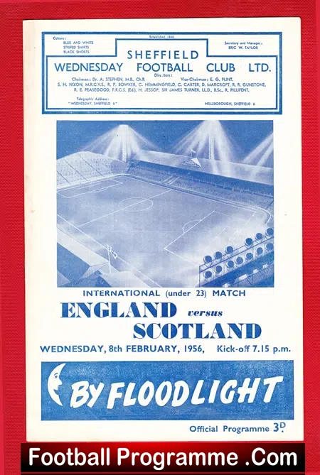England v Scotland 1956 – at Sheffield Wednesday – Big Duncan Edwards