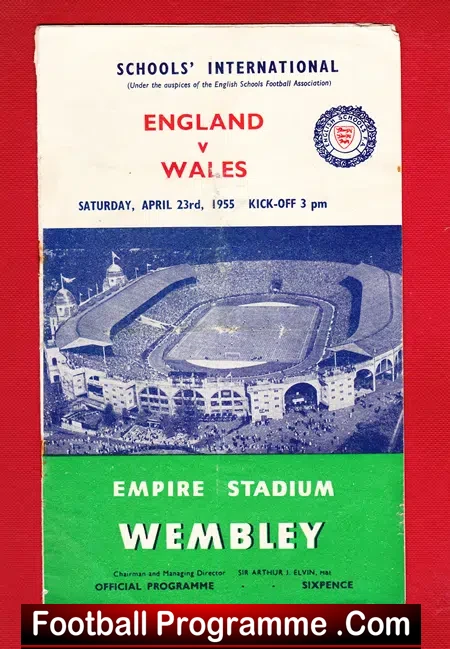 England v Wales 1955 – Schoolboys