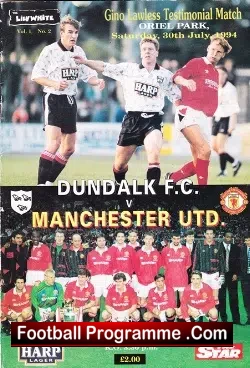 Gino Lawless Testimonial Benefit Dundalk Manchester United 1994